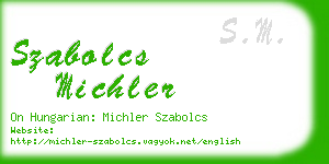 szabolcs michler business card